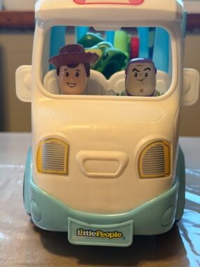Fisher-Price Toy Story Little People White and Light Blue Play Van
